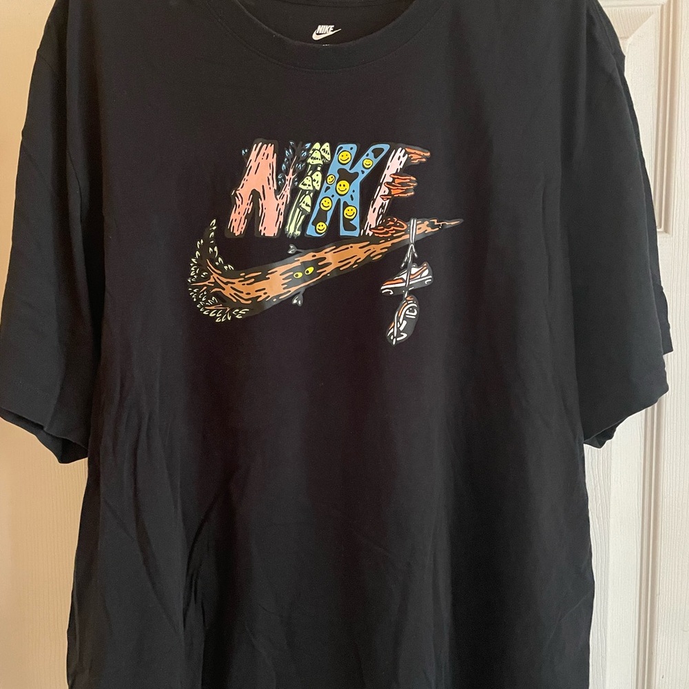 Nike Black Tee with White Logo